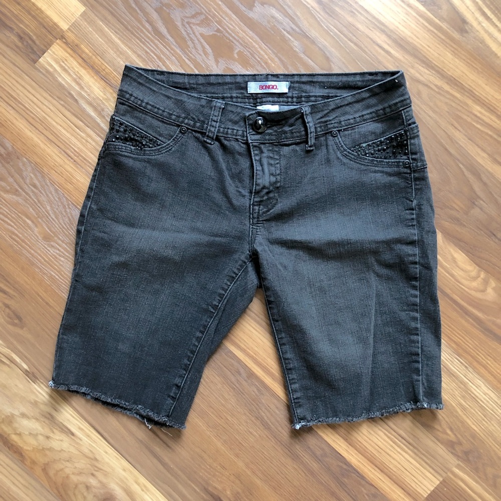 Womens Black Bongo Bermuda bling shorts size M